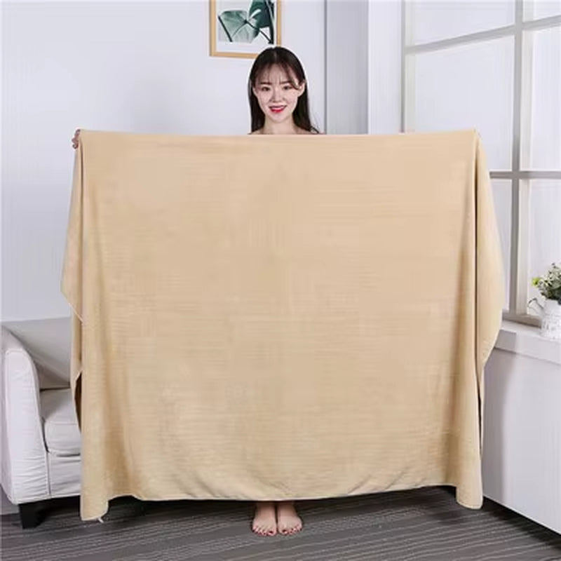120X200 CM Super Large Smooth and Soft Double-Sided Quick-Drying Microfiber Bath Towel Thickened Non-Linting Towel