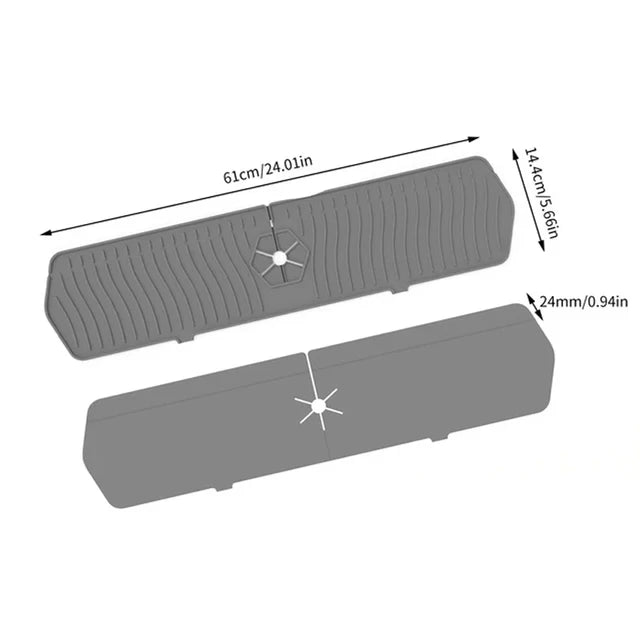 Kitchen Faucet Splash Pad Silicone Sink Faucet Splash Guard Mat Drain Pad Countertop Protector for Multipurpose Kitchen Gadgets