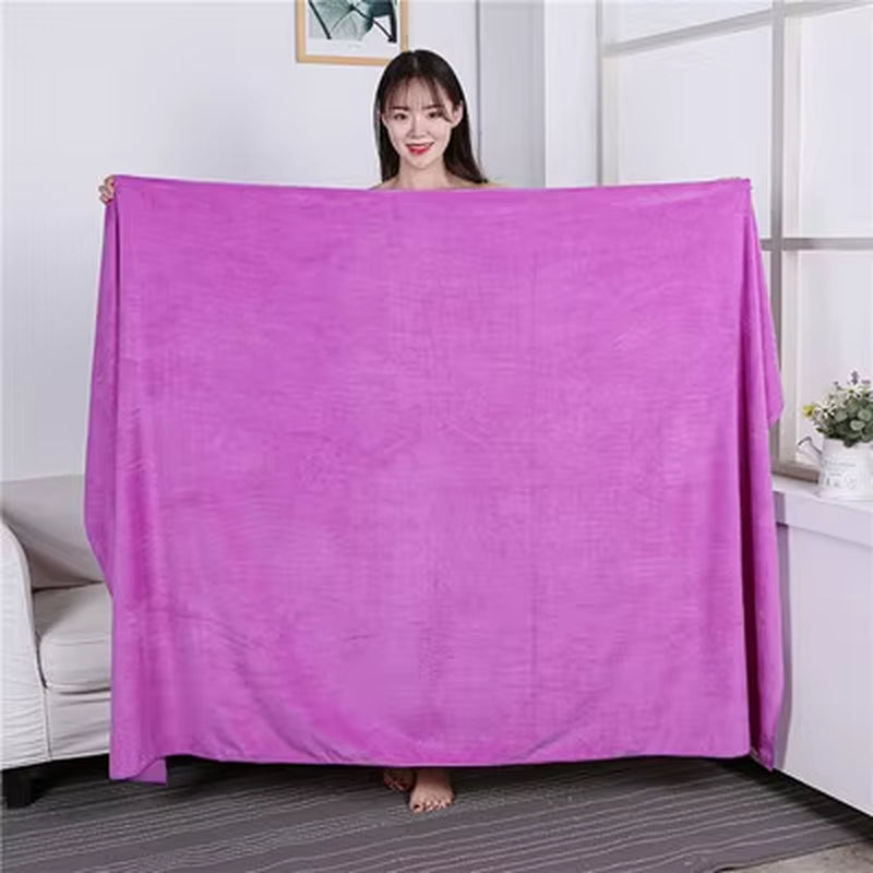 120X200 CM Super Large Smooth and Soft Double-Sided Quick-Drying Microfiber Bath Towel Thickened Non-Linting Towel