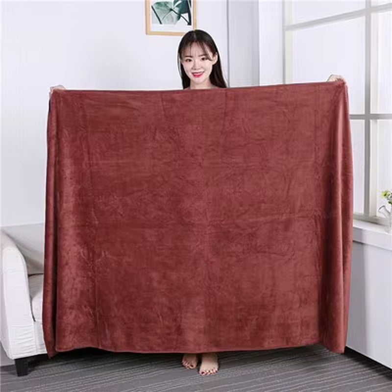 120X200 CM Super Large Smooth and Soft Double-Sided Quick-Drying Microfiber Bath Towel Thickened Non-Linting Towel
