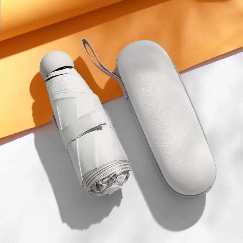 Mini Foldable umbrella UV protection Mini Sun Umbrella dual use portable box to store sunshade umbrella Mini umbrella  zwq