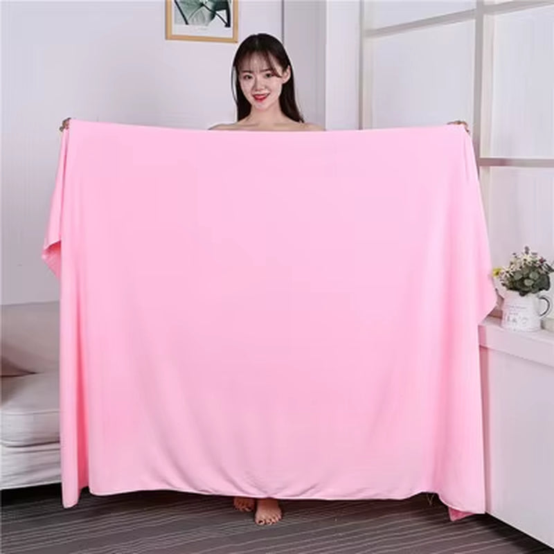 120X200 CM Super Large Smooth and Soft Double-Sided Quick-Drying Microfiber Bath Towel Thickened Non-Linting Towel