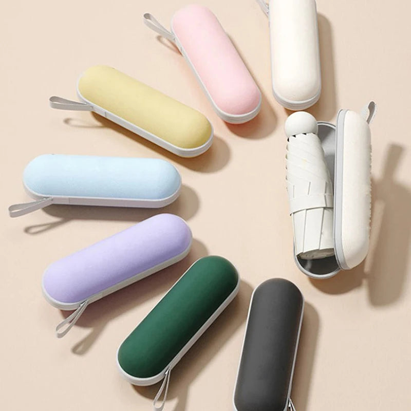 Mini Foldable umbrella UV protection Mini Sun Umbrella dual use portable box to store sunshade umbrella Mini umbrella  zwq