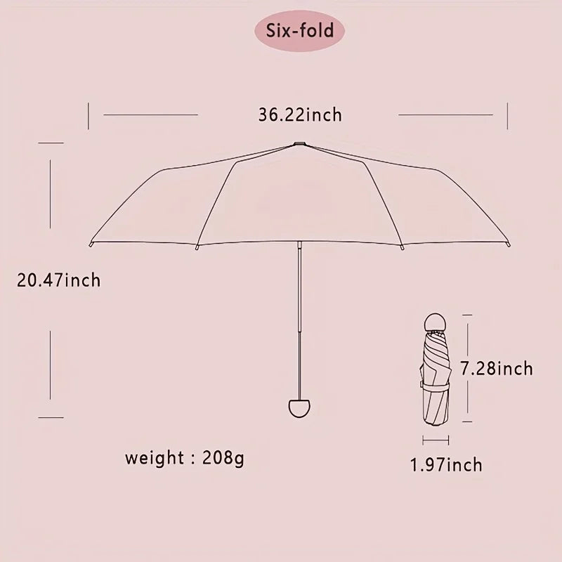 Compact 5-Fold UV Sun Protection Capsule Umbrella,Portable Mini Pocket Umbrella,Ideal for Travel and Daily Use, Sun Protection