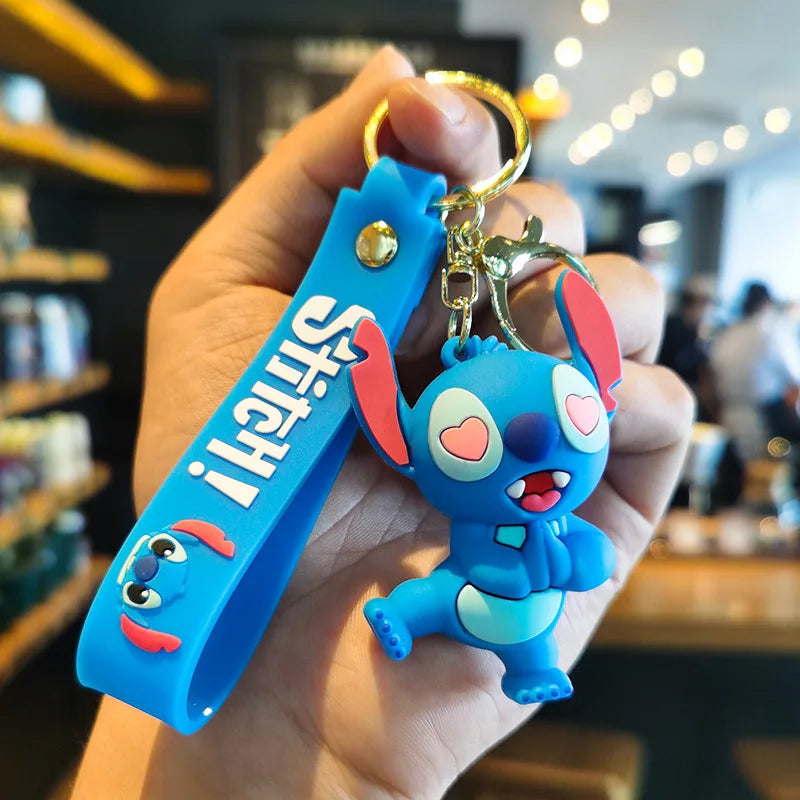Disney Stitch Keychain 5-Pack - Cute Lilo & Stitch Keyrings, Durable Anime Keychains for Women Men Kids, Multi-Color Gift Set