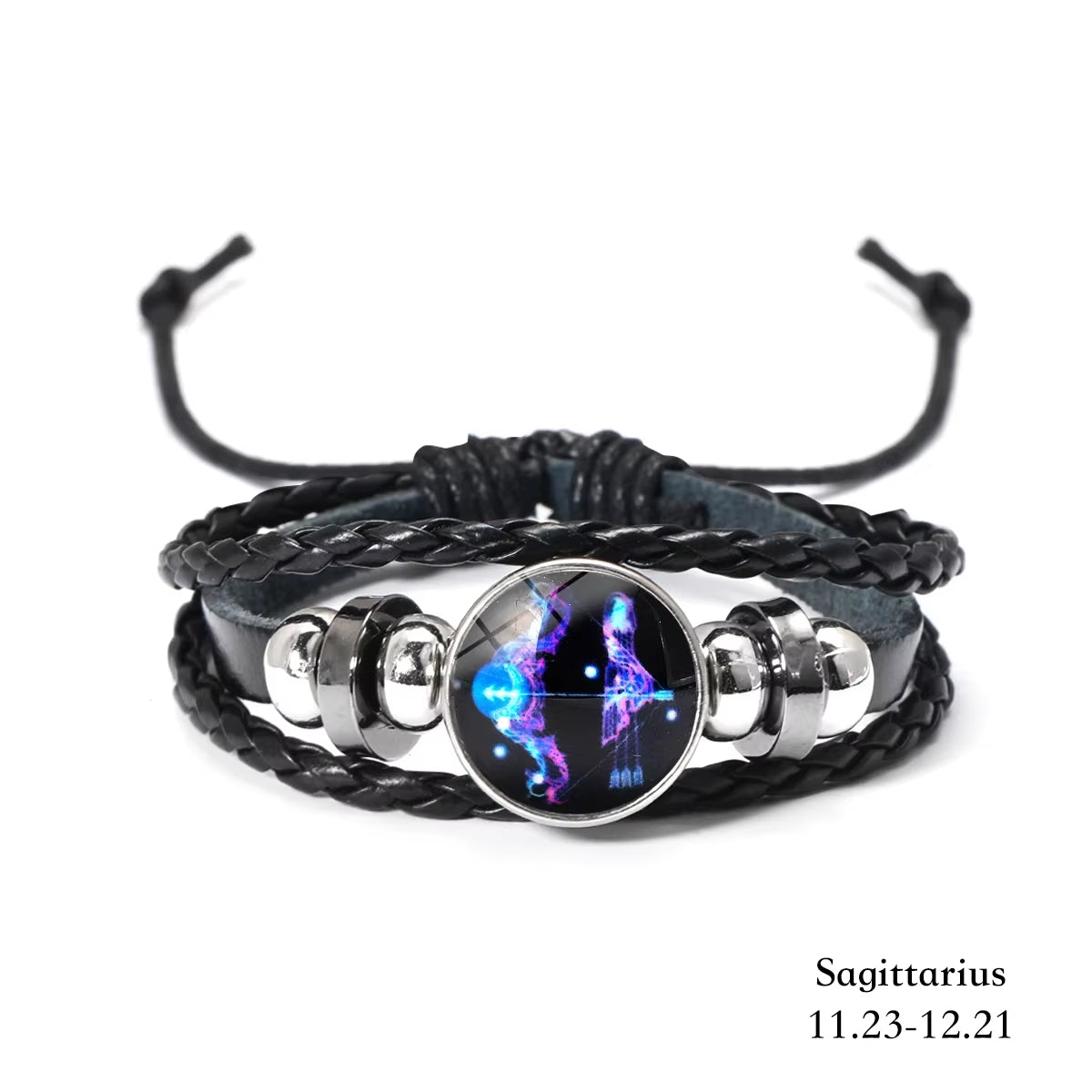 12 Constellation Zodiac Sign Charm Luminous Bracelets Men Women Vintage Multilayer Wrap Leather Bracelet & Bangle Birthday Gift