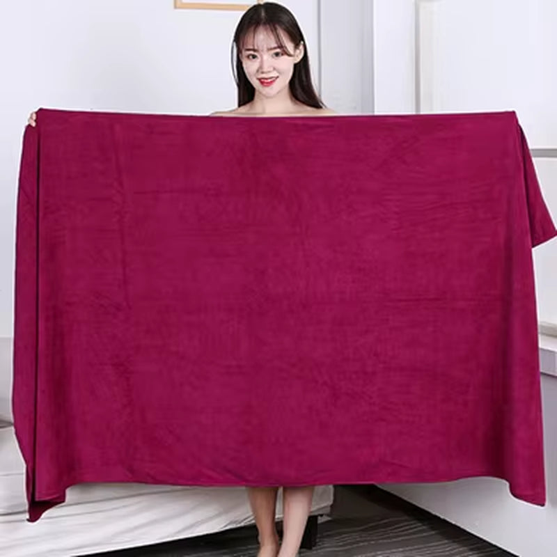 120X200 CM Super Large Smooth and Soft Double-Sided Quick-Drying Microfiber Bath Towel Thickened Non-Linting Towel