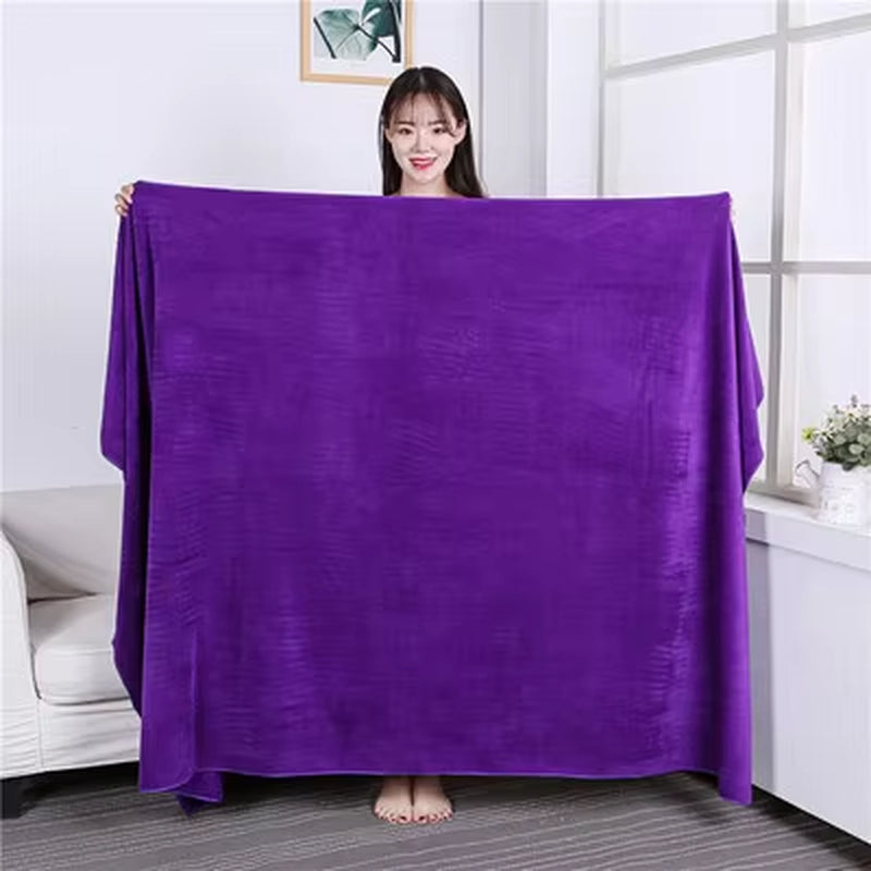 120X200 CM Super Large Smooth and Soft Double-Sided Quick-Drying Microfiber Bath Towel Thickened Non-Linting Towel