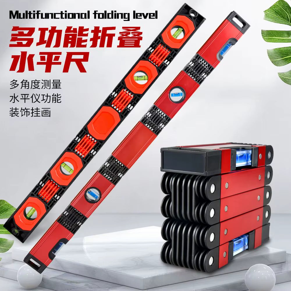 Folding Horizontal Angle Measurement Ruler Decoration Strong Magnetic Leveling Ruler Drop Resistant Portable Balance Ruler