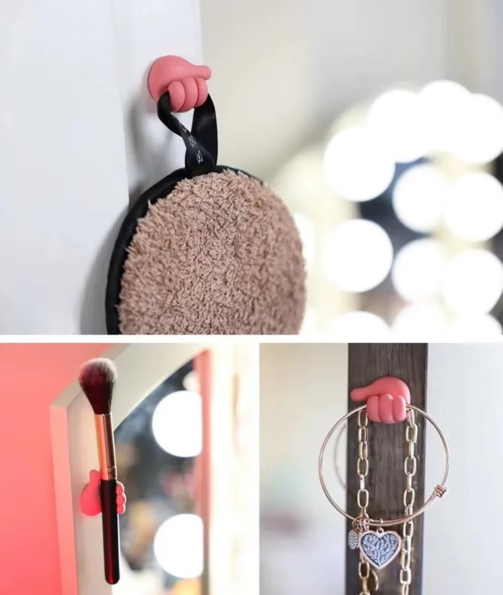 Hand-Shaped Rubber Holder Glasses Power Cord Charging Line Self Adhesive Mini Hook Car Storag Organizer Interior Accessories