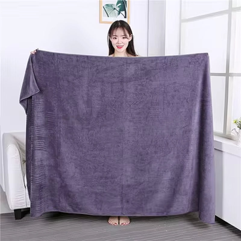 120X200 CM Super Large Smooth and Soft Double-Sided Quick-Drying Microfiber Bath Towel Thickened Non-Linting Towel