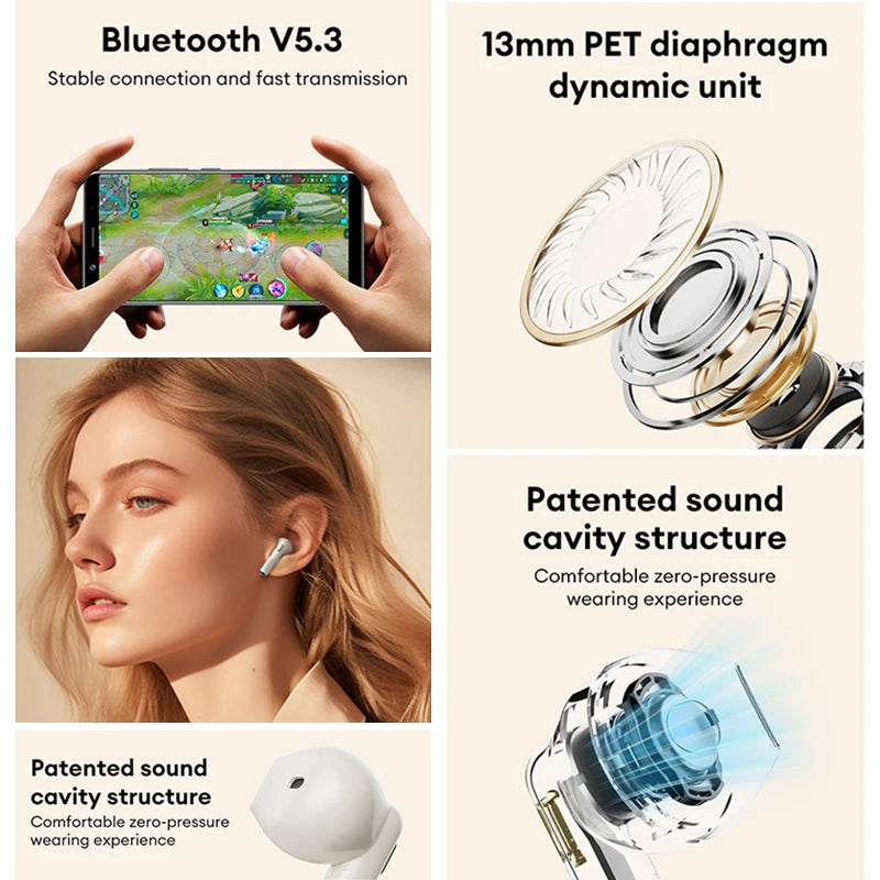 PAXA T06 AI Translation Headphones 128 languages Smart Wireless Bluetooth Earphones 5.4 Hi-Fi Low latency HD Call Music Headset