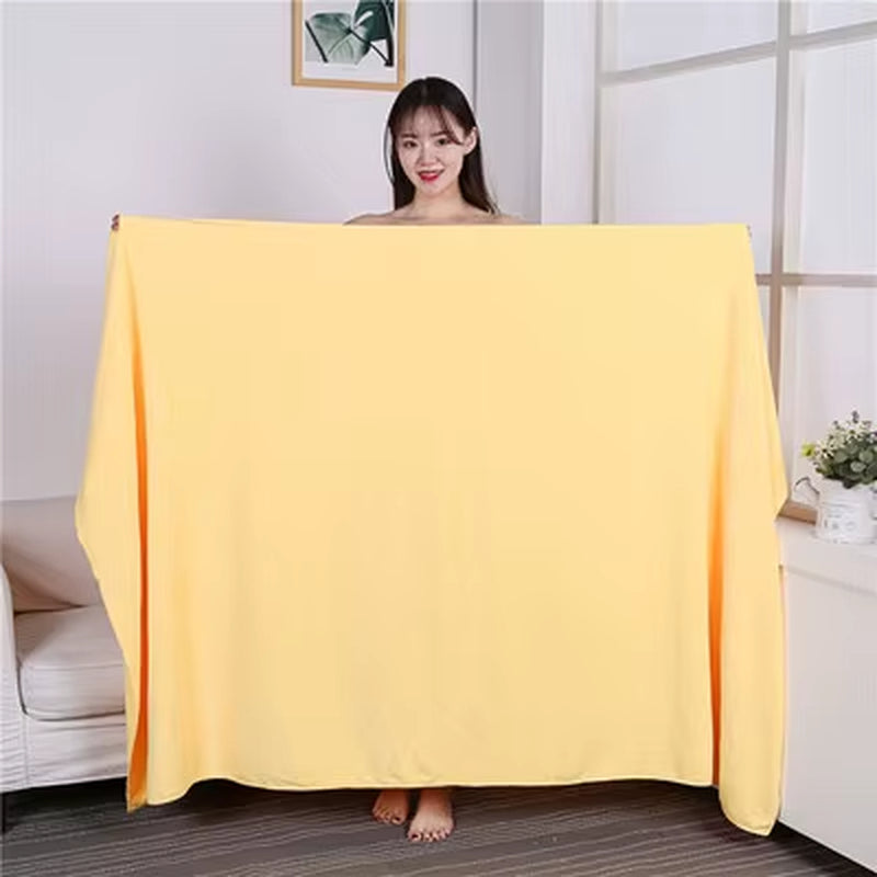 120X200 CM Super Large Smooth and Soft Double-Sided Quick-Drying Microfiber Bath Towel Thickened Non-Linting Towel