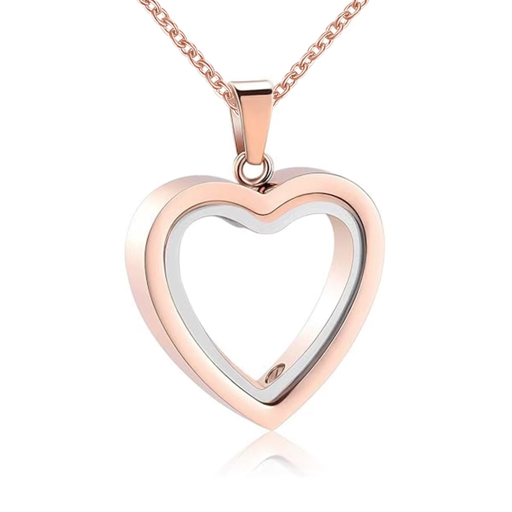 Glass Cremation Jewelry Necklace for Ashes Heart Memorial Lockets for Ashes Stainless Steel Keepsake Urn Ashes Pendants