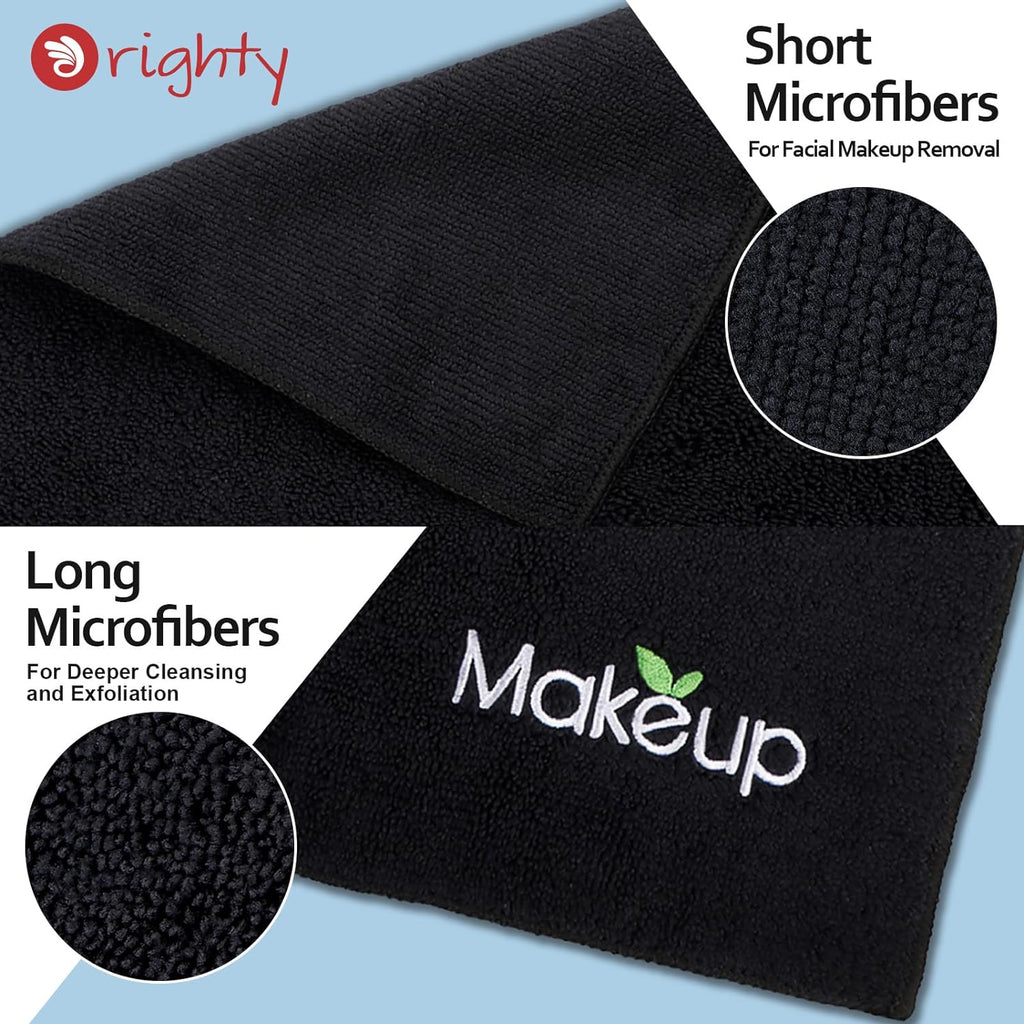 Toallitas Desmaquillantes - Toallitas De Microfibra Ultrasuaves Y De Secado Rápido Para El Rostro, Absorbentes Para La Limpieza Y Con Los Dedos Para Desmaquillar, 33 X 33 Cm, 6 Unidades Negro
