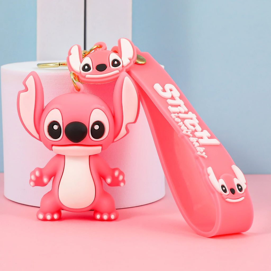 Disney Stitch Keychain 5-Pack - Cute Lilo & Stitch Keyrings, Durable Anime Keychains for Women Men Kids, Multi-Color Gift Set