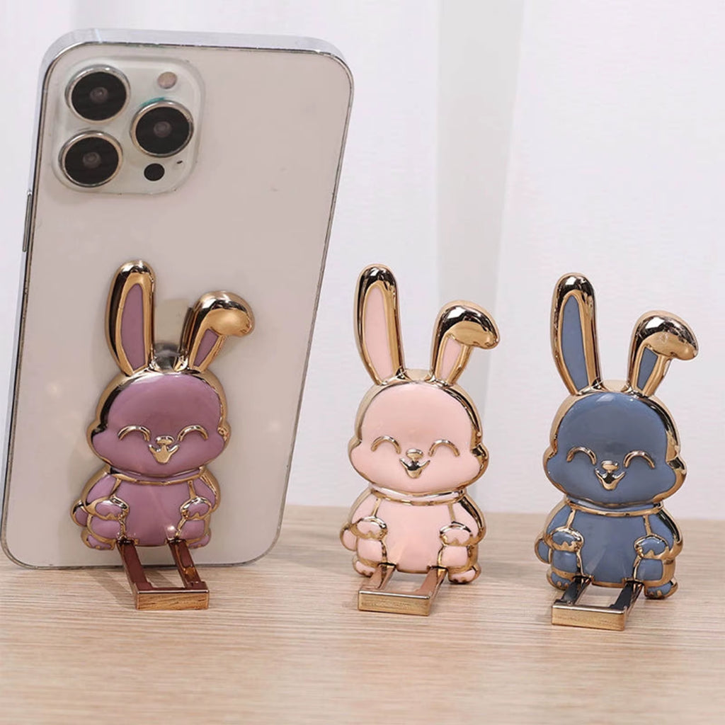 ‌Foldable Bunny Phone Stand  Portable Holder for All Mobile Phones Cute Desk Accessories Office Home Decor