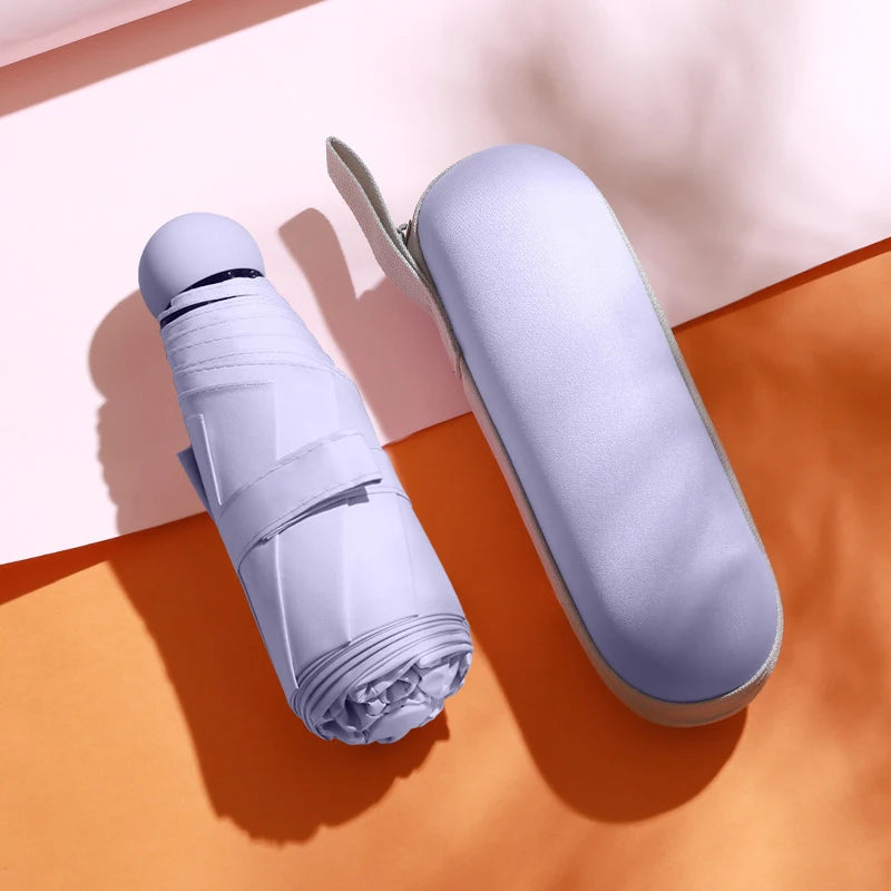 Mini Foldable umbrella UV protection Mini Sun Umbrella dual use portable box to store sunshade umbrella Mini umbrella  zwq