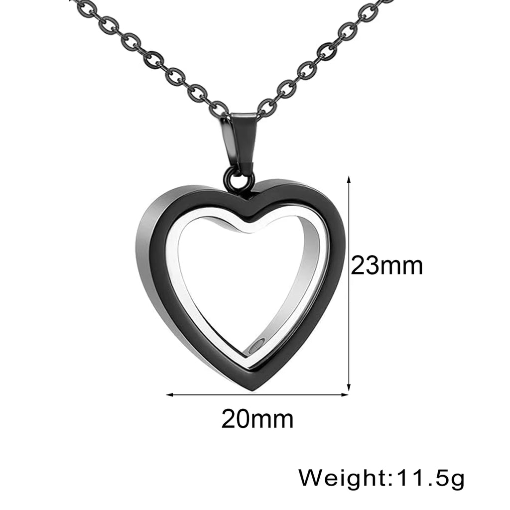 Glass Cremation Jewelry Necklace for Ashes Heart Memorial Lockets for Ashes Stainless Steel Keepsake Urn Ashes Pendants