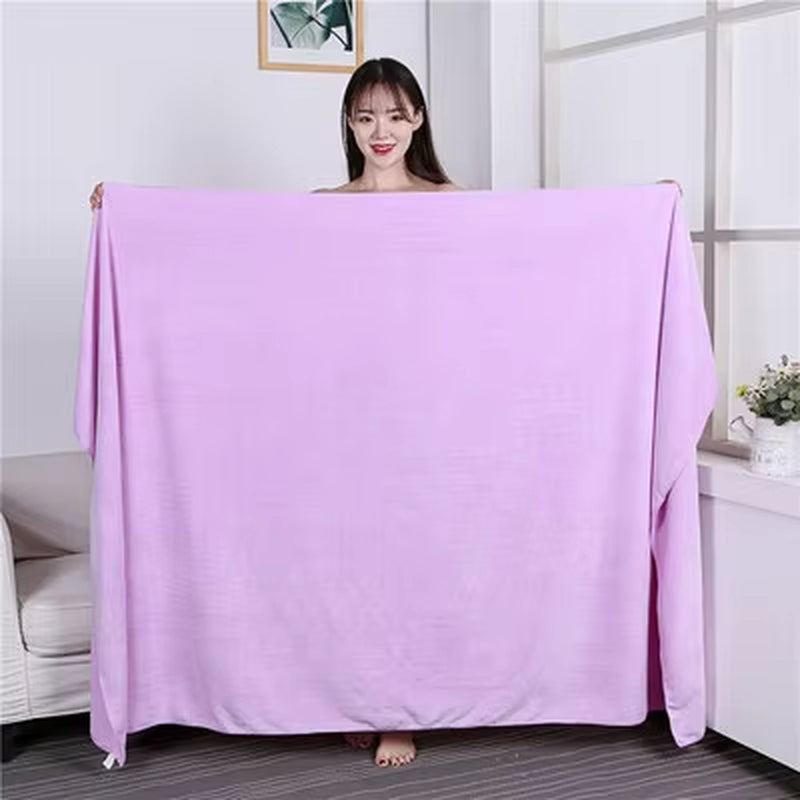 120X200 CM Super Large Smooth and Soft Double-Sided Quick-Drying Microfiber Bath Towel Thickened Non-Linting Towel