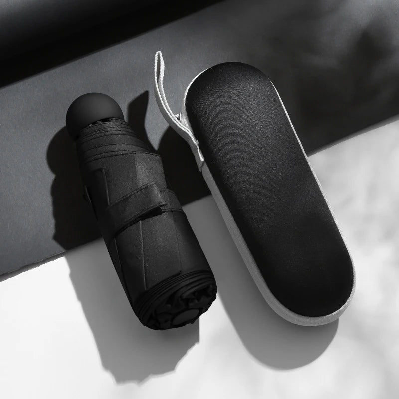 Mini Foldable umbrella UV protection Mini Sun Umbrella dual use portable box to store sunshade umbrella Mini umbrella  zwq