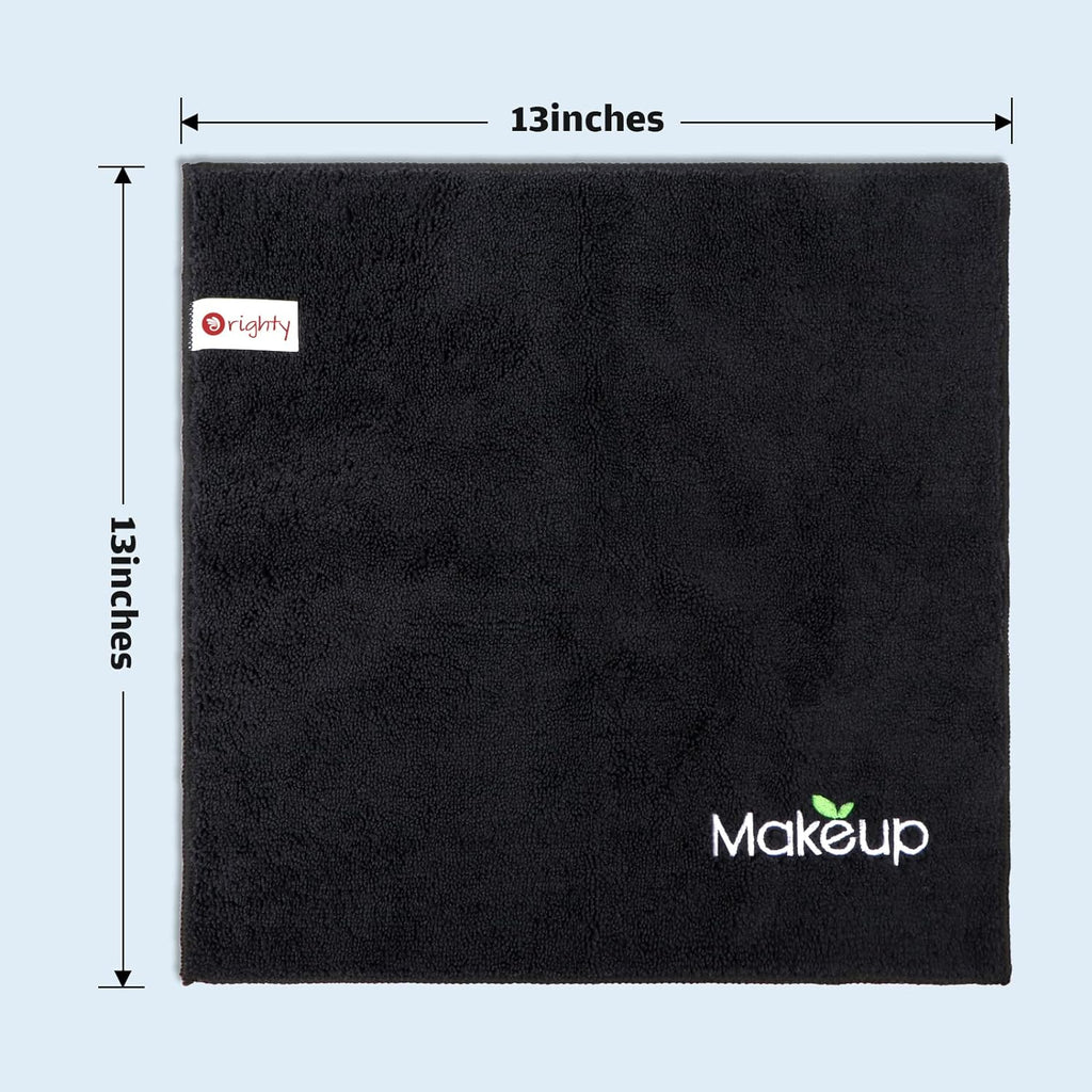 Toallitas Desmaquillantes - Toallitas De Microfibra Ultrasuaves Y De Secado Rápido Para El Rostro, Absorbentes Para La Limpieza Y Con Los Dedos Para Desmaquillar, 33 X 33 Cm, 6 Unidades Negro