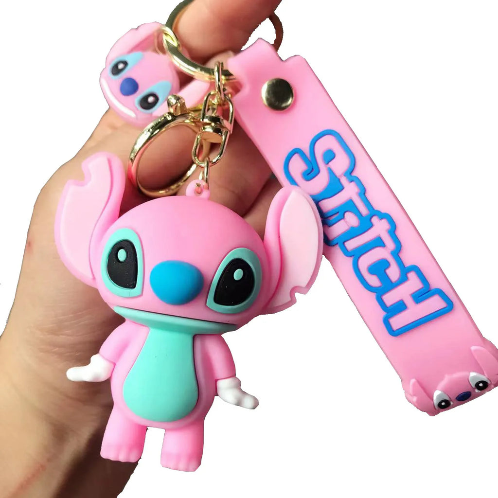 Disney Stitch Keychain 5-Pack - Cute Lilo & Stitch Keyrings, Durable Anime Keychains for Women Men Kids, Multi-Color Gift Set