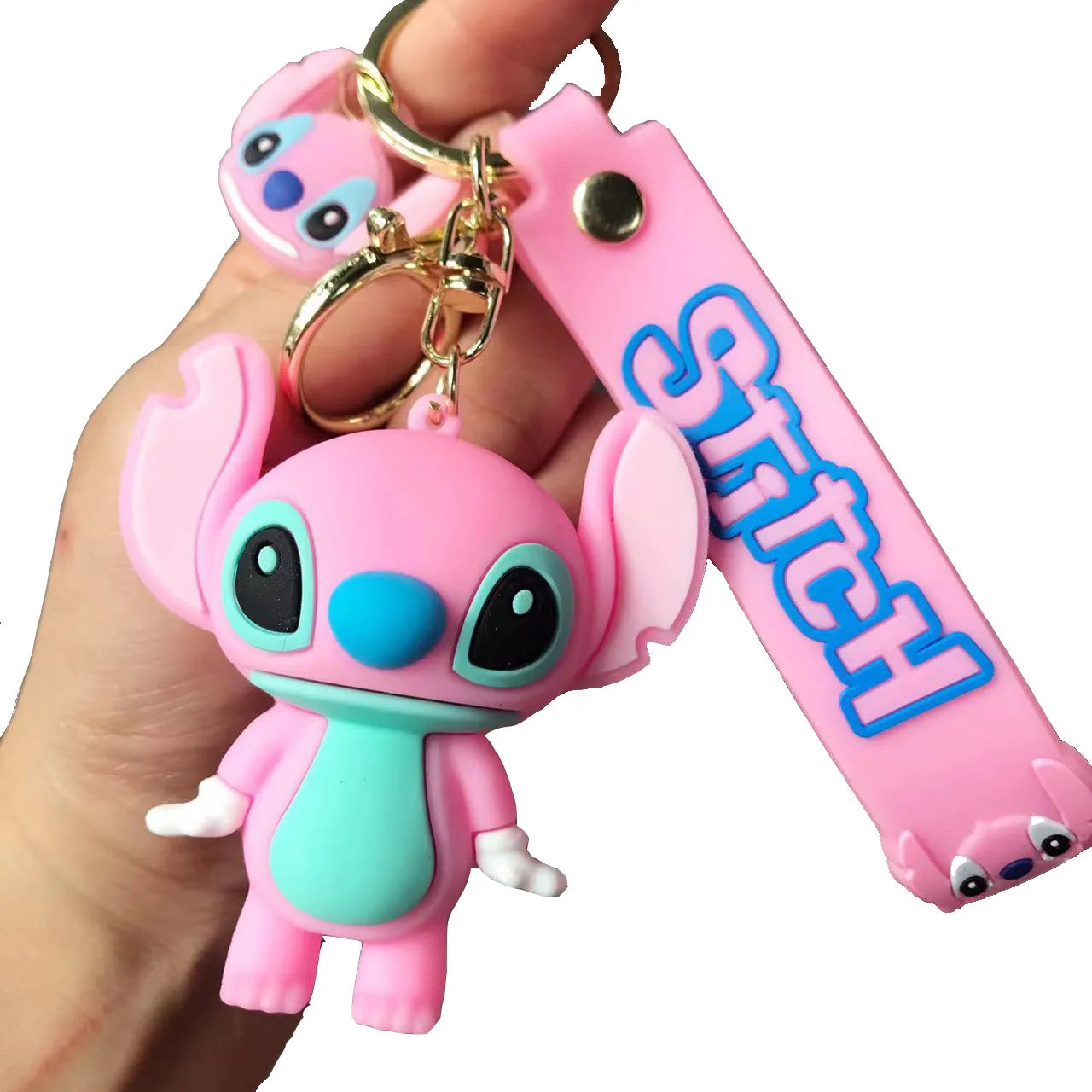 Disney Stitch Keychain 5-Pack - Cute Lilo & Stitch Keyrings, Durable Anime Keychains for Women Men Kids, Multi-Color Gift Set