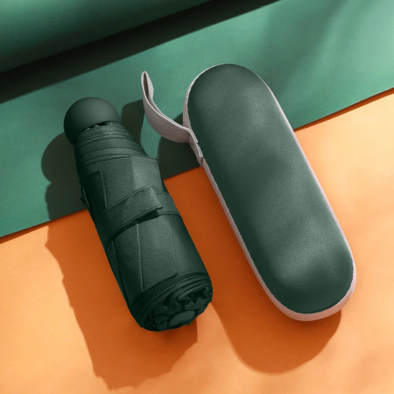 Mini Foldable umbrella UV protection Mini Sun Umbrella dual use portable box to store sunshade umbrella Mini umbrella  zwq