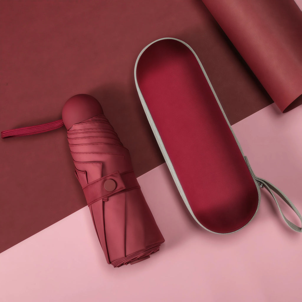 Mini Foldable umbrella UV protection Mini Sun Umbrella dual use portable box to store sunshade umbrella Mini umbrella  zwq