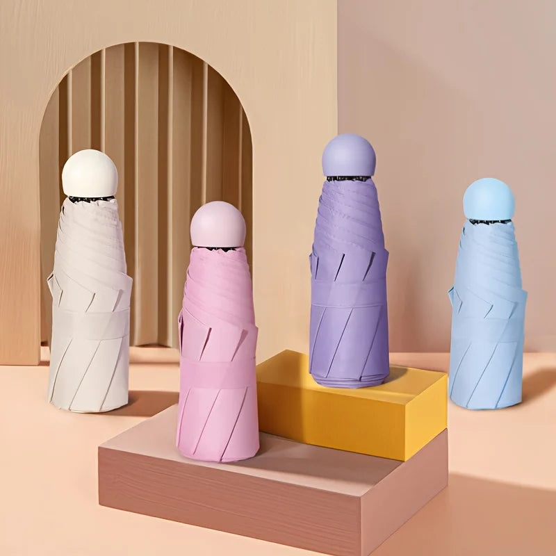 Compact 5-Fold UV Sun Protection Capsule Umbrella,Portable Mini Pocket Umbrella,Ideal for Travel and Daily Use, Sun Protection