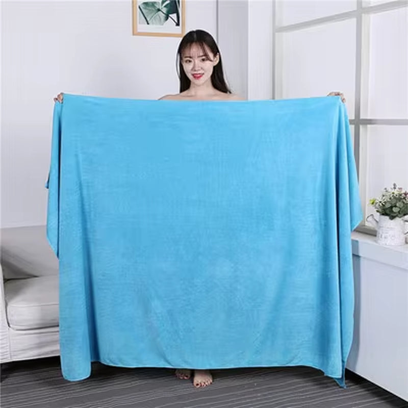 120X200 CM Super Large Smooth and Soft Double-Sided Quick-Drying Microfiber Bath Towel Thickened Non-Linting Towel