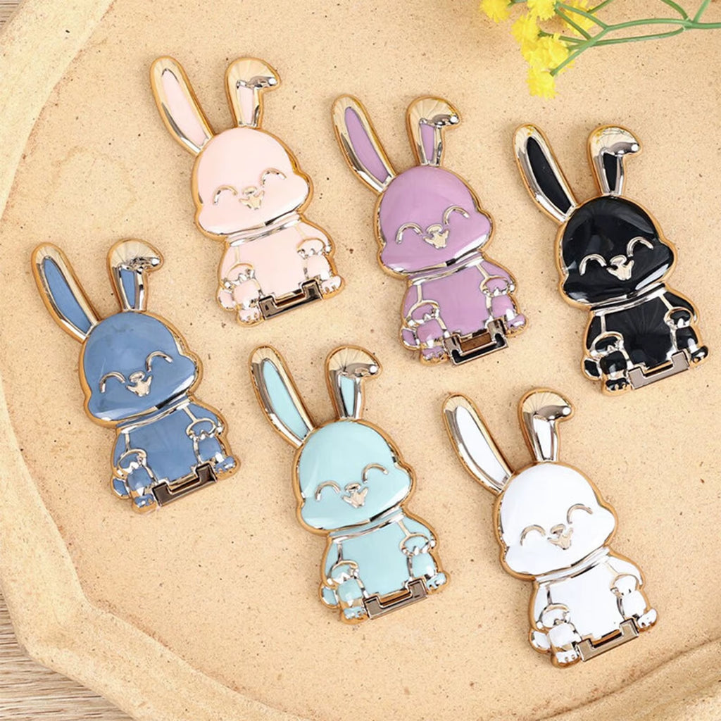 ‌Foldable Bunny Phone Stand  Portable Holder for All Mobile Phones Cute Desk Accessories Office Home Decor