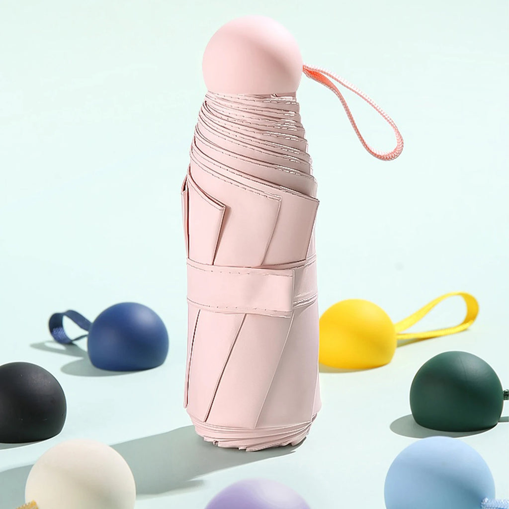 Mini Foldable umbrella UV protection Mini Sun Umbrella dual use portable box to store sunshade umbrella Mini umbrella  zwq