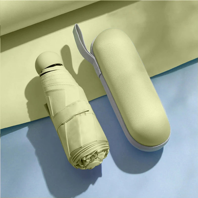 Mini Foldable umbrella UV protection Mini Sun Umbrella dual use portable box to store sunshade umbrella Mini umbrella  zwq