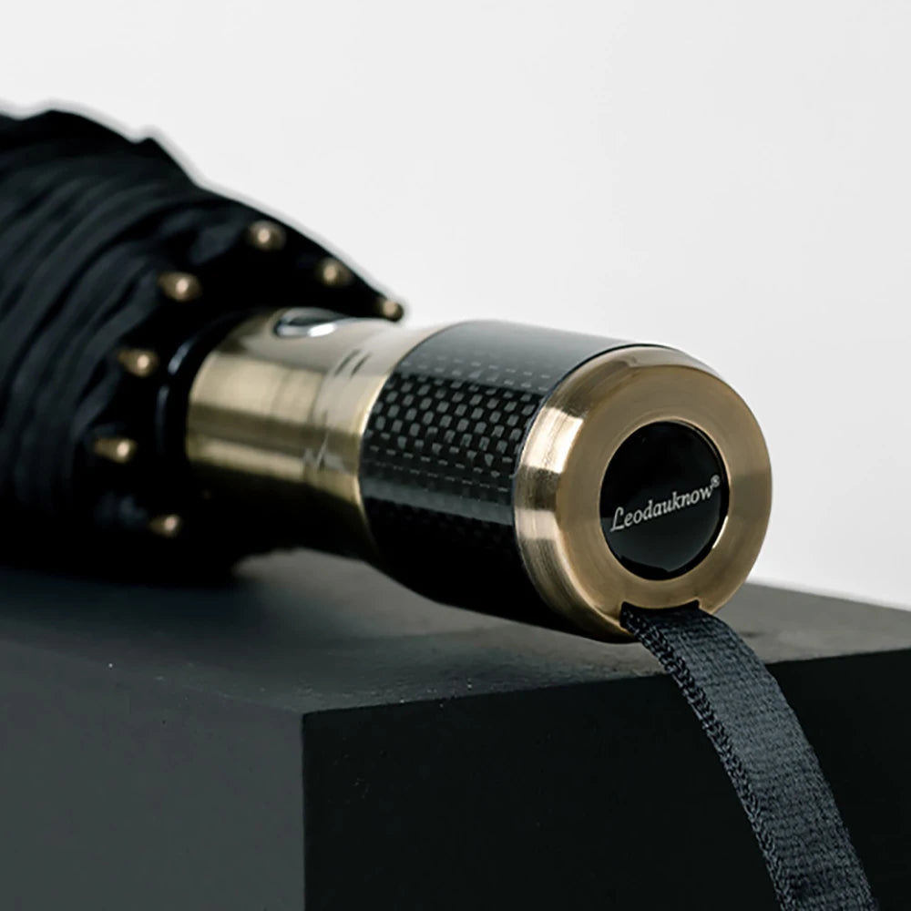 Leodauknow Big Umbrella Men Carbon Fiber Handle Folding Umbrellas Outdoor Travel Business Automatic Umbrella Windproof Parasol